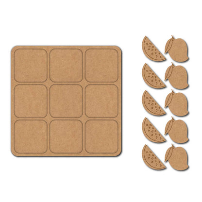 Fruits Tic Tac Toe Pre Marked MDF Design 2