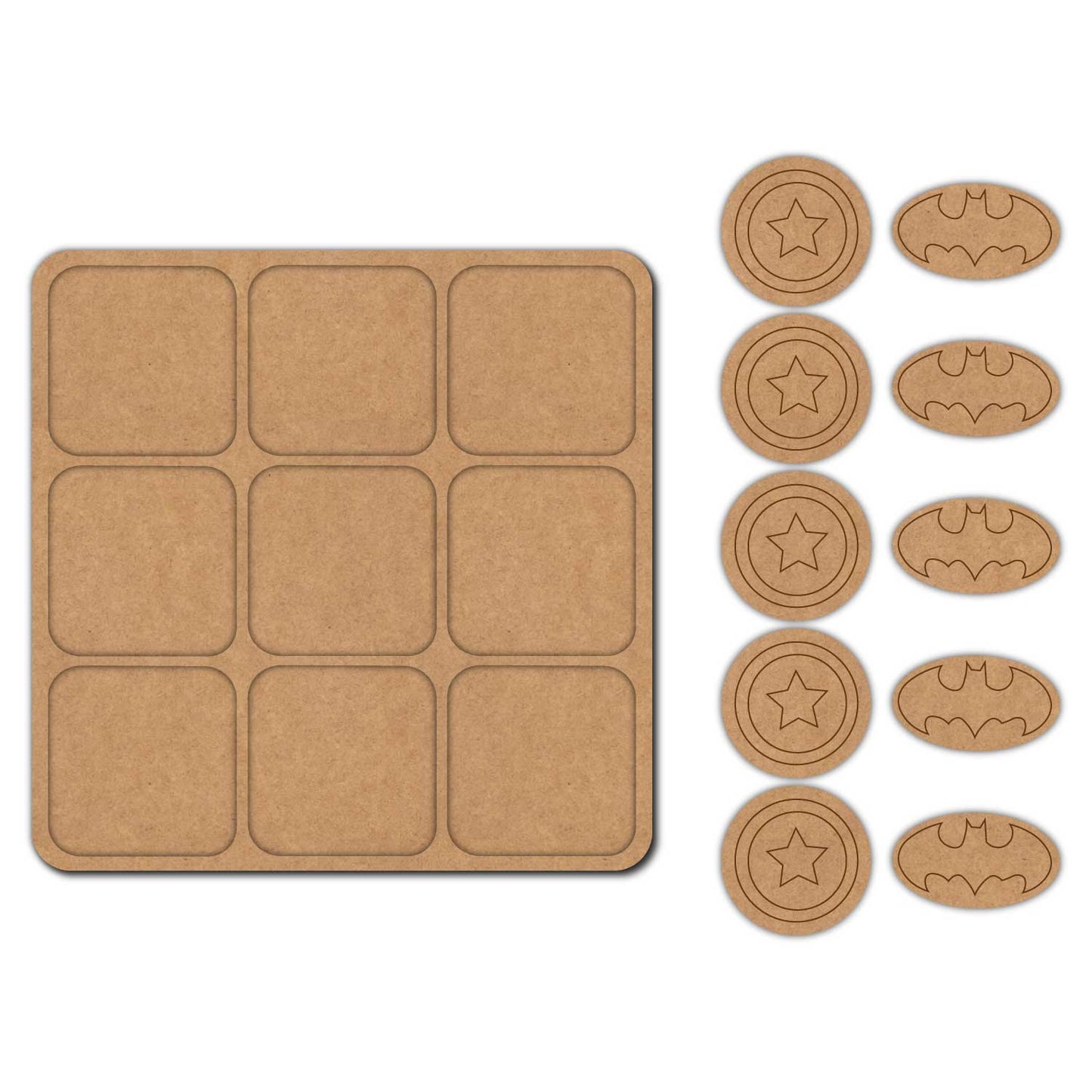 Mario Tic Tac Toe Pre Marked MDF Design 1