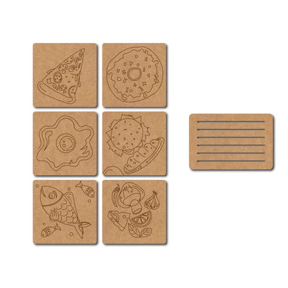 Food Coasters Pre Marked MDF Design 1