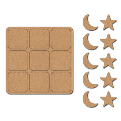 Space Theme Tic Tac Toe MDF Design 1