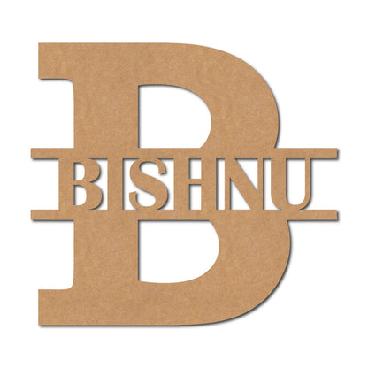 Alphabet Monogram Nameplate MDF Design 3