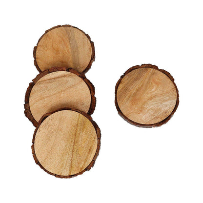 Natural Mango Wood Bark Round Base