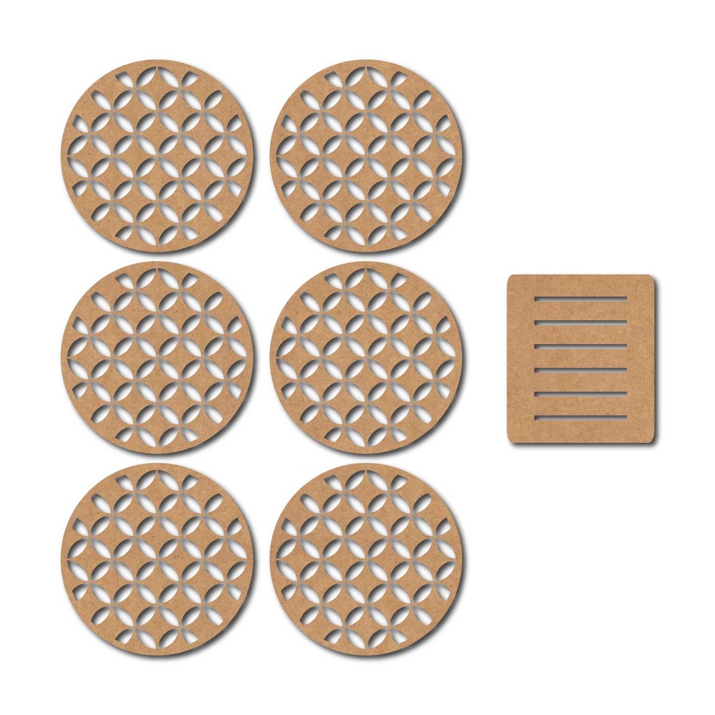 Round Coaster MDF Design 4