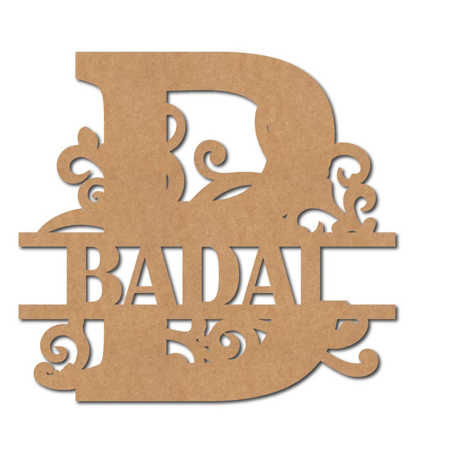 Alphabet Monogram Nameplate MDF Design 2