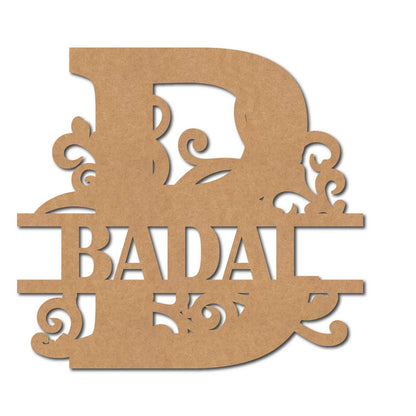 Alphabet Monogram Nameplate MDF Design 2
