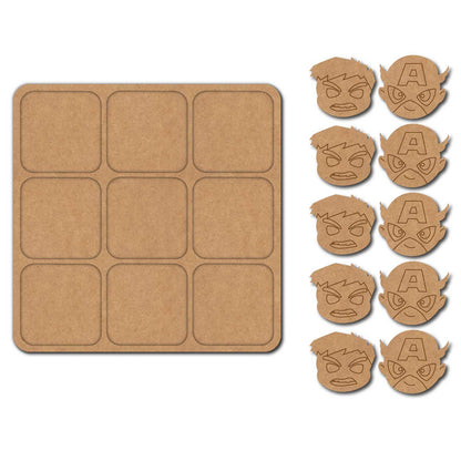 Marvel Tic Tac Toe Pre Marked MDF Design 2