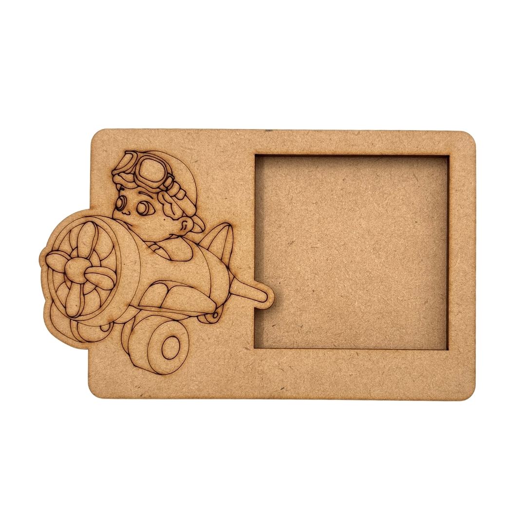 Boy In Aeroplane Three Layered Photo Frame MDF Design 1