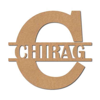 Alphabet Monogram Nameplate MDF Design 3