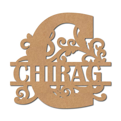 Alphabet Monogram Nameplate MDF Design 2