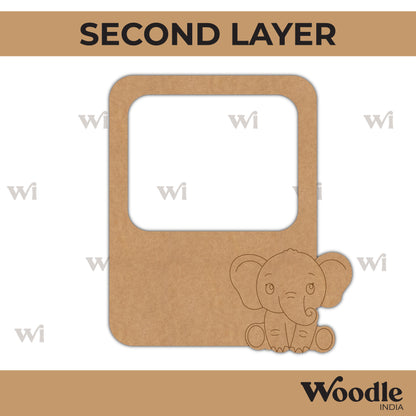 Elephant Three Layered Photo Magnet MDF Design 1