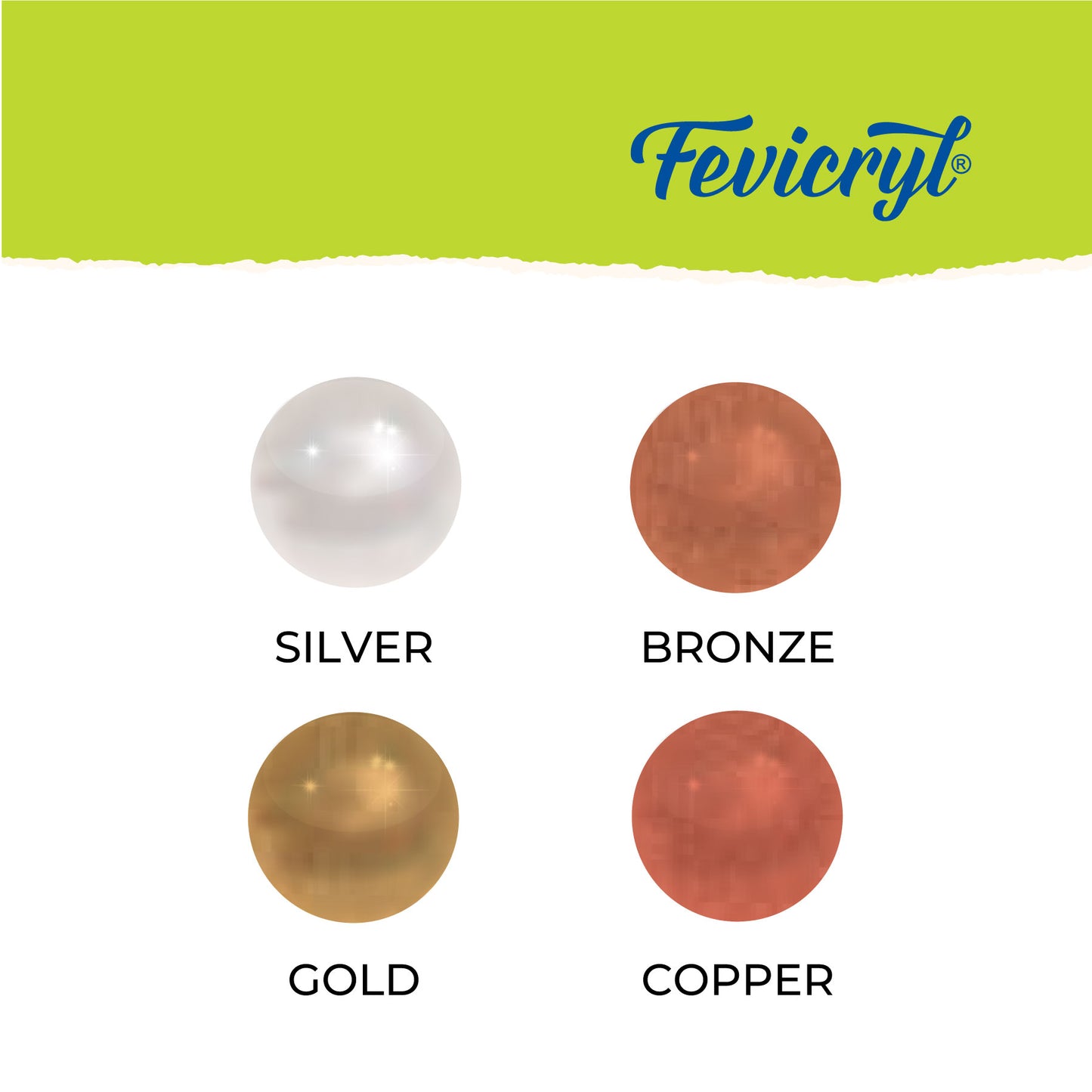Fevicryl Pearl Metallic Kit 4 Shades x 10ML