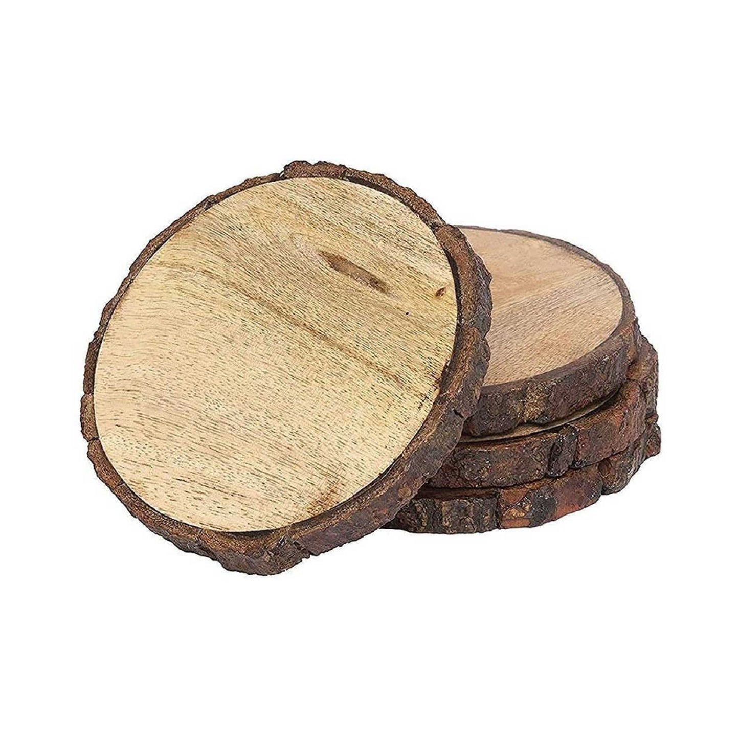 Natural Mango Wood Bark Round Base