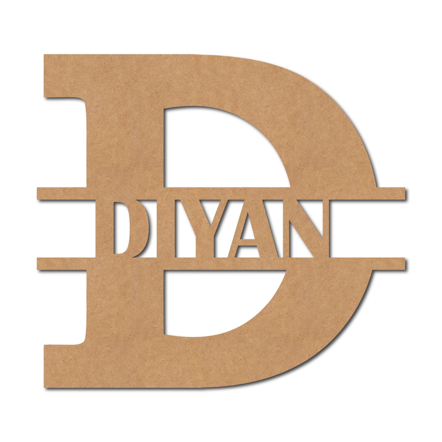 Alphabet Monogram Nameplate MDF Design 3