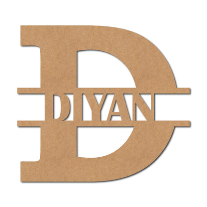 Alphabet Monogram Nameplate MDF Design 3
