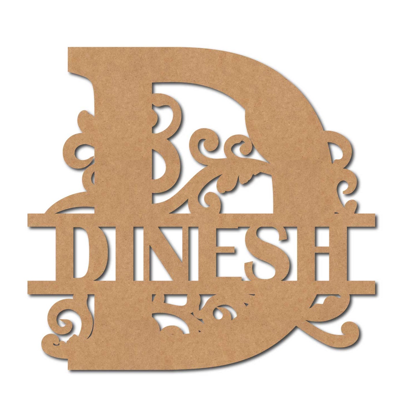 Alphabet Monogram Nameplate MDF Design 2