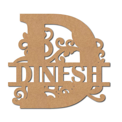 Alphabet Monogram Nameplate MDF Design 2