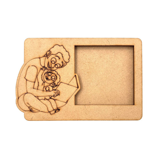 Father With Child Three Layered Photo Frame MDF Design 1