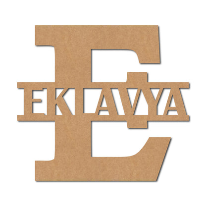 Alphabet Monogram Nameplate MDF Design 3