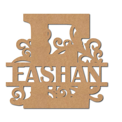 Alphabet Monogram Nameplate MDF Design 2