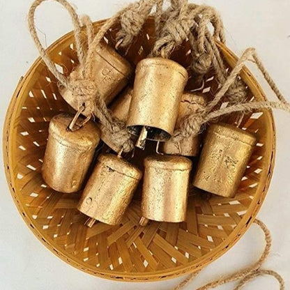 Copper Tin Bells With Jute Rope