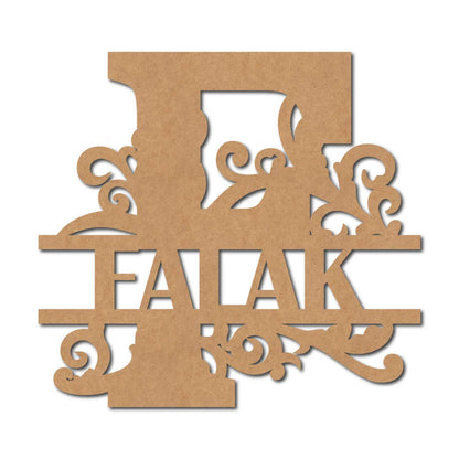 Alphabet Monogram Nameplate MDF Design 2
