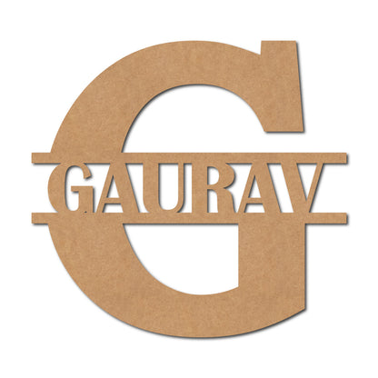 Alphabet Monogram Nameplate MDF Design 3