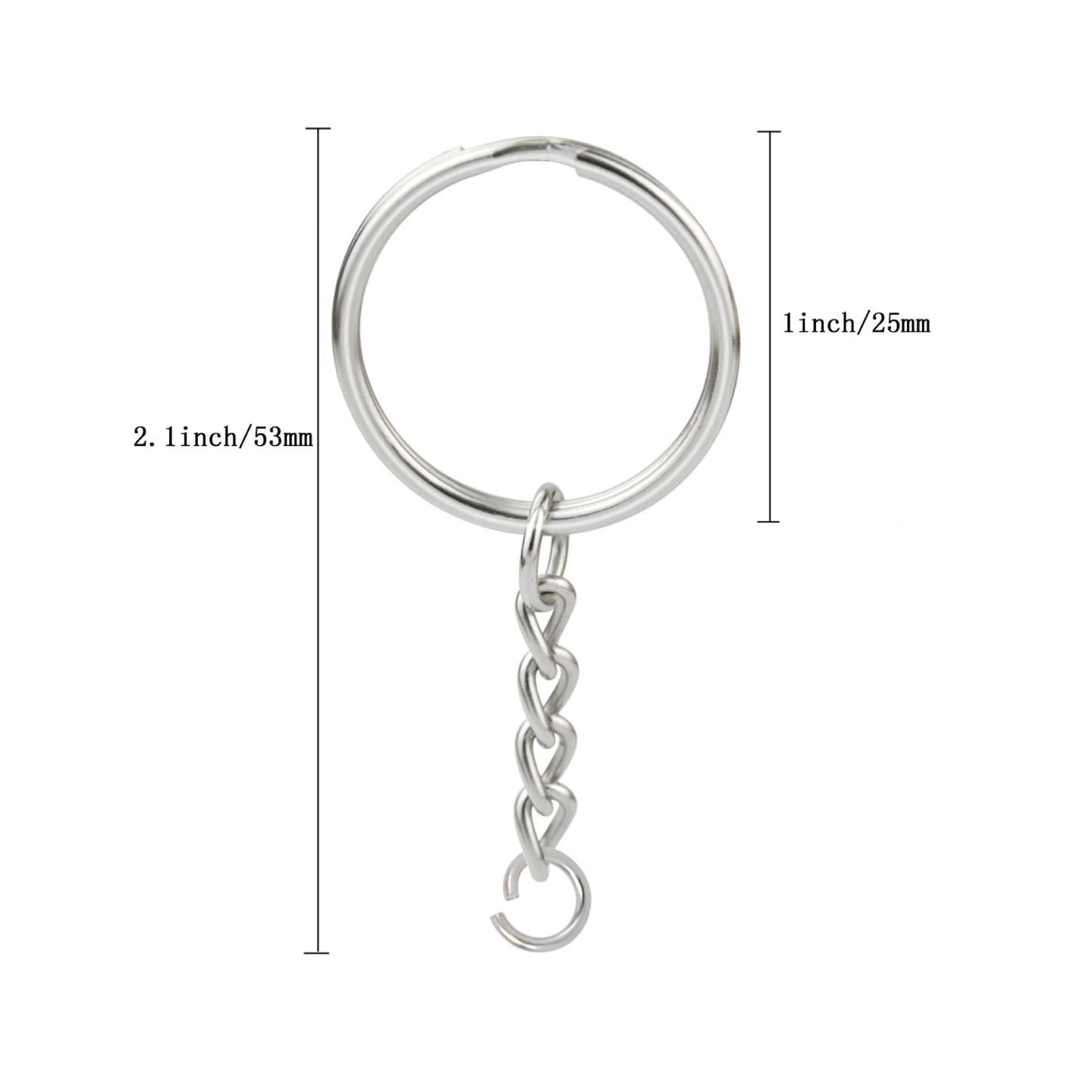 Key Ring Silver With Chain