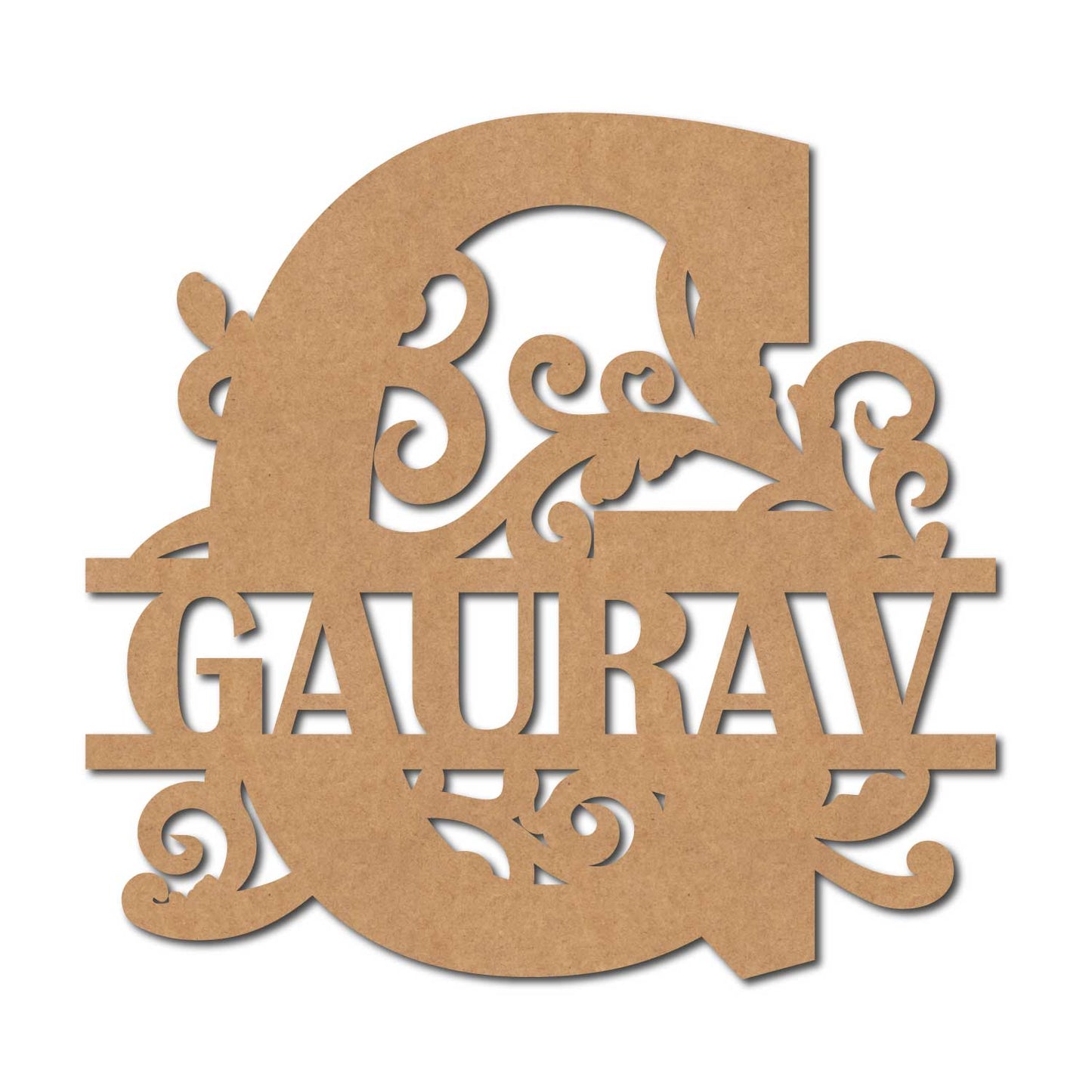 Alphabet Monogram Nameplate MDF Design 2