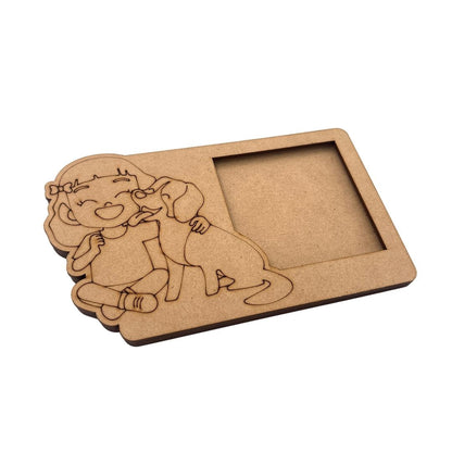 Girl With Dog Three Layered Photo Frame MDF Design 1
