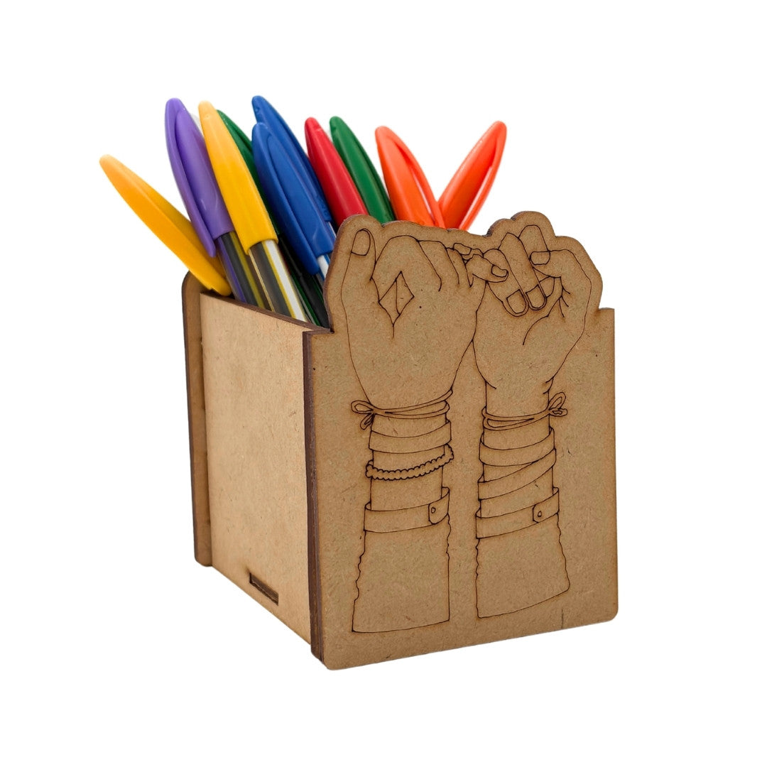 Friendship Day Hands Pen Stand MDF Design 1