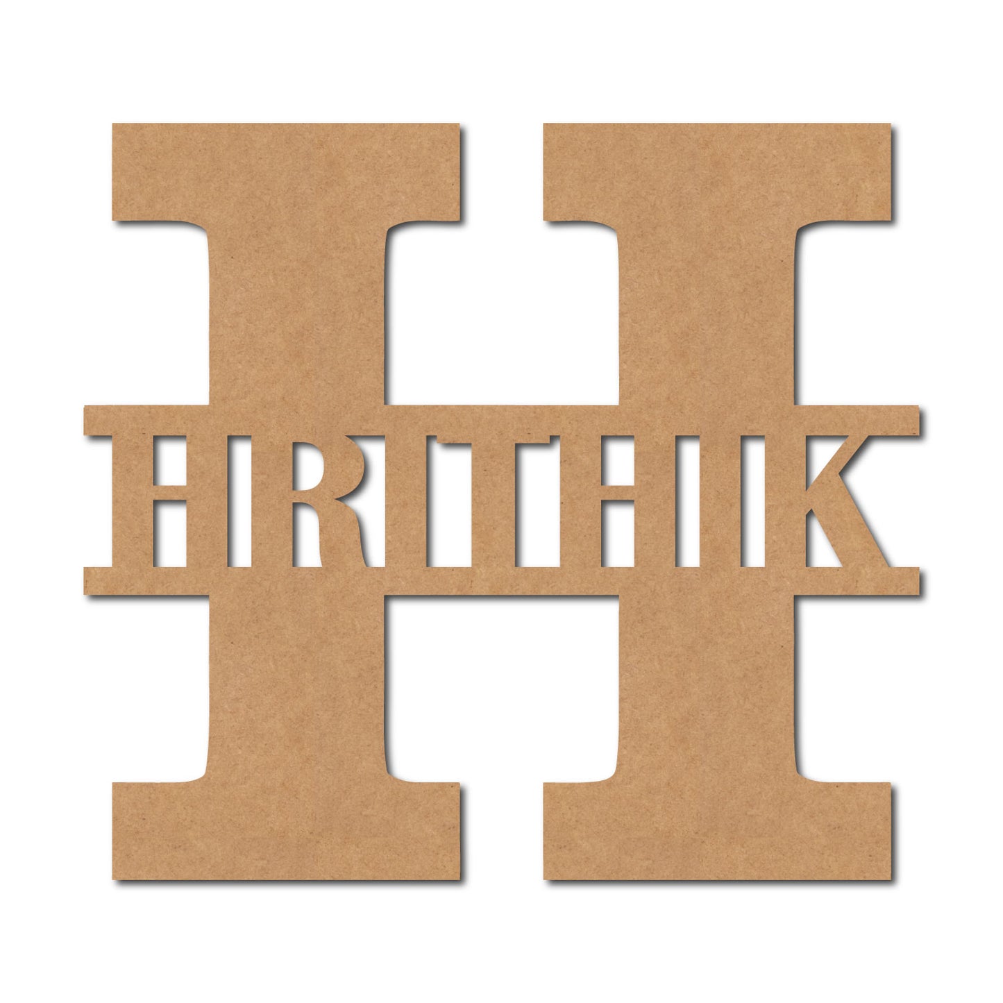 Alphabet Monogram Nameplate MDF Design 3