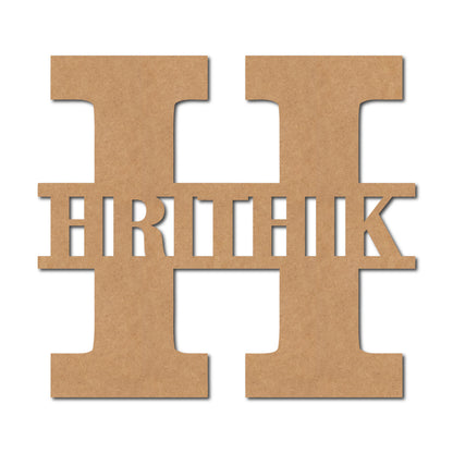 Alphabet Monogram Nameplate MDF Design 3