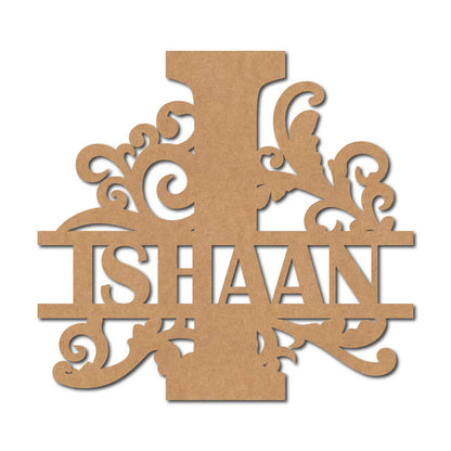 Alphabet Monogram Nameplate MDF Design 2