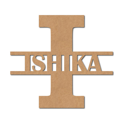 Alphabet Monogram Nameplate MDF Design 3