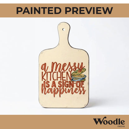 A Messy Kitchen Pre Marked Chopping Board MDF Design 1
