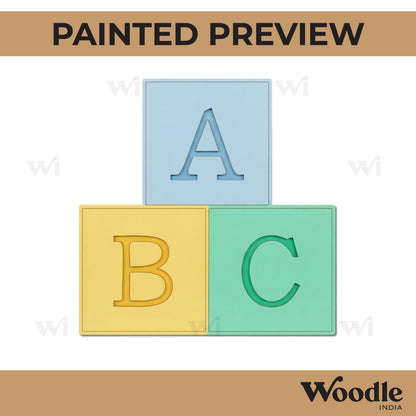 ABC Blocks Pre Marked MDF Design 1