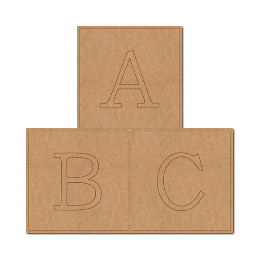 ABC Blocks Pre Marked MDF Design 1