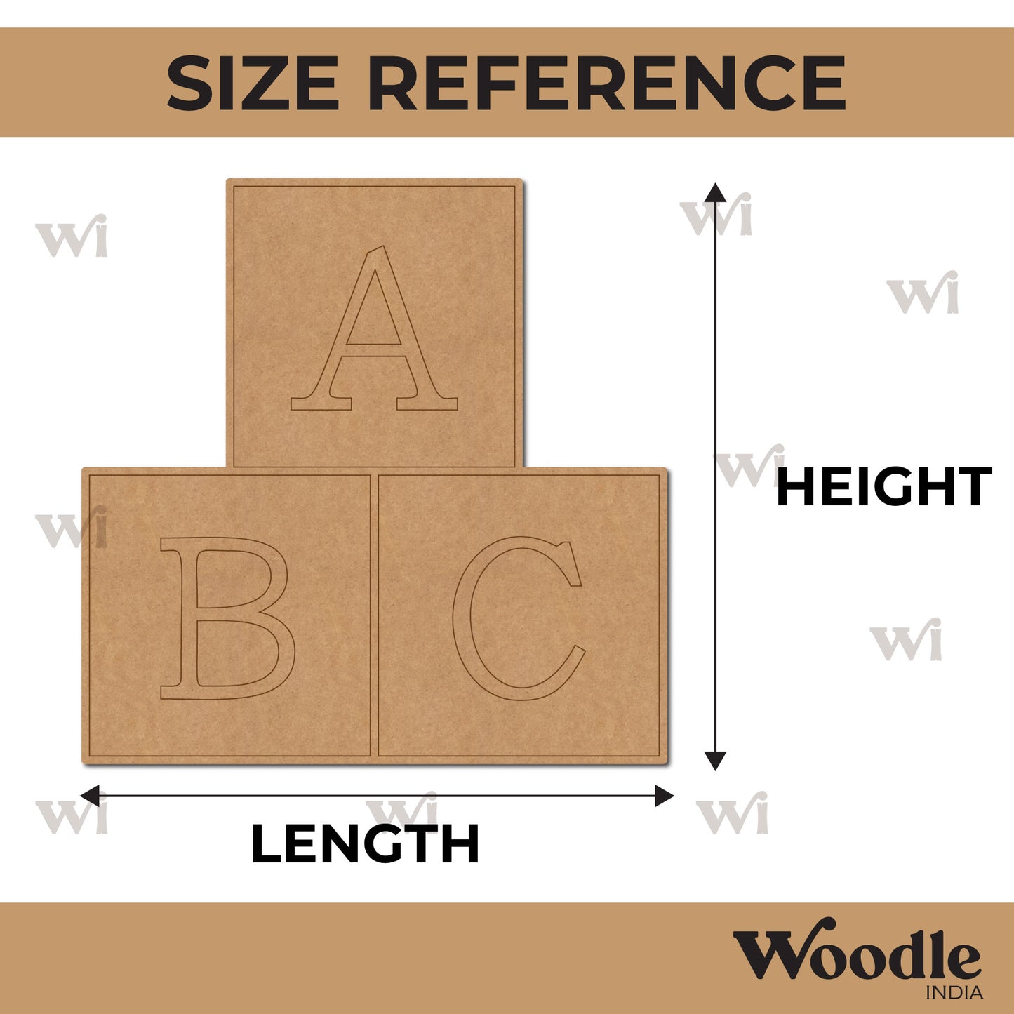 ABC Blocks Pre Marked MDF Design 1