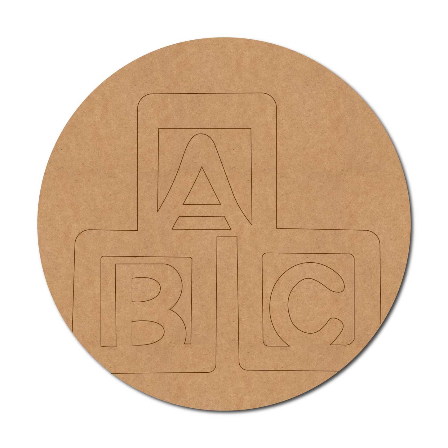 ABC Pre Marked Round MDF Design 1