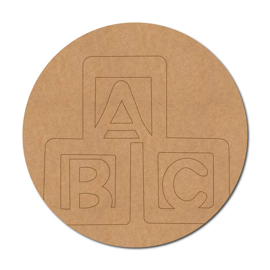 ABC Pre Marked Round MDF Design 1