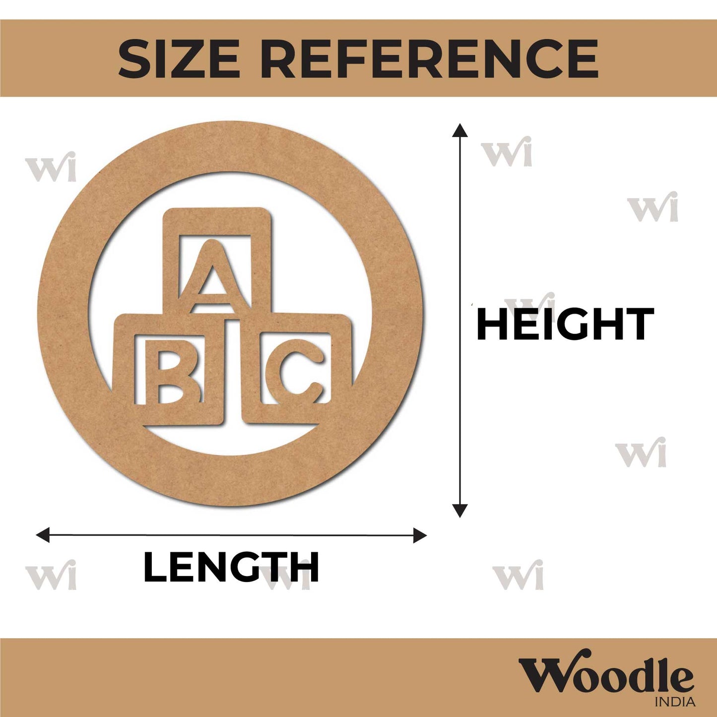 ABC Round Cutout MDF Design 1