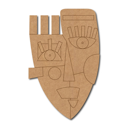 Abstract Human Face Pre Marked MDF Design 1