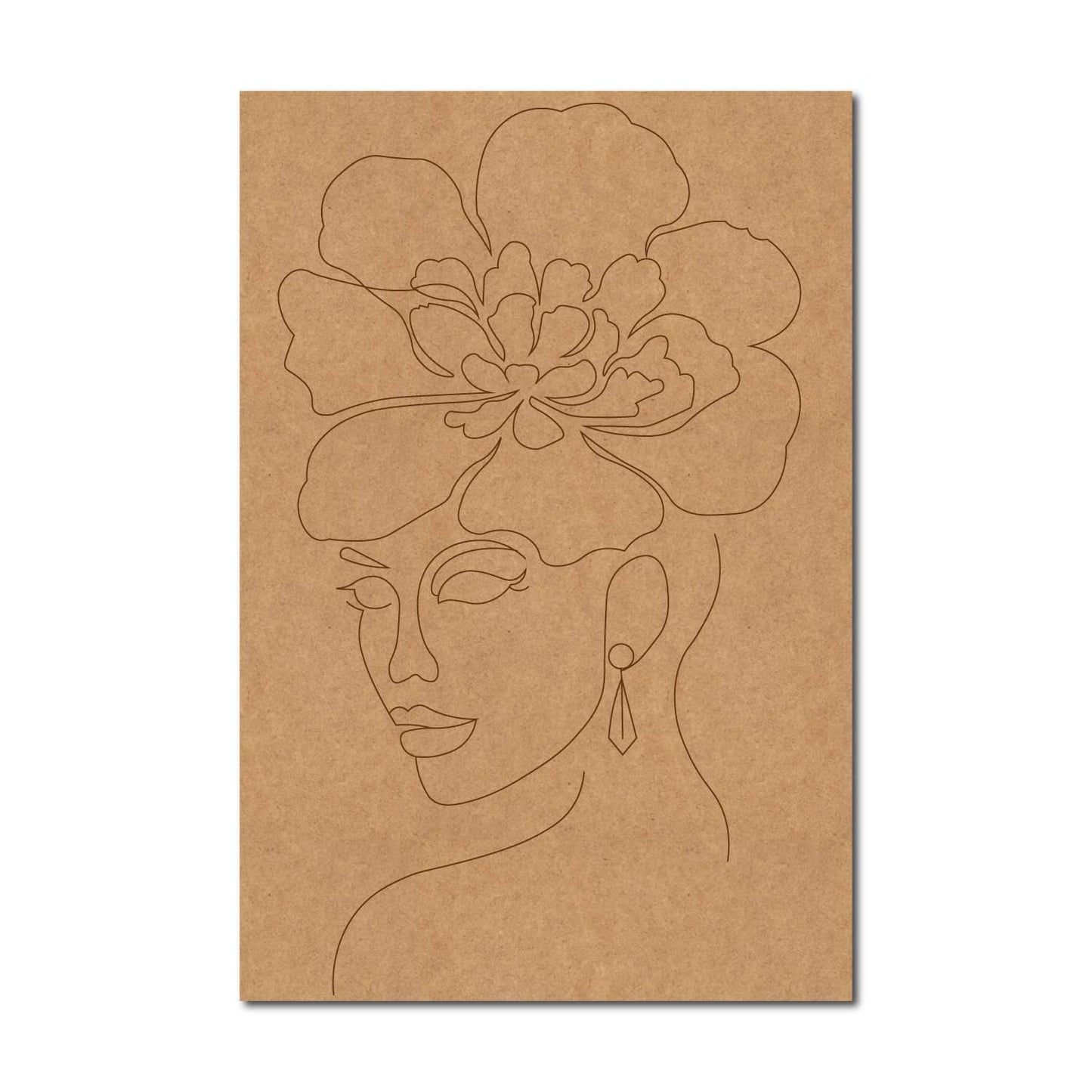 Abstract Woman Pre Marked Base MDF Design 1