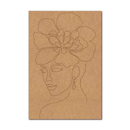 Abstract Woman Pre Marked Base MDF Design 1