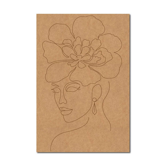 Abstract Woman Pre Marked Base MDF Design 1