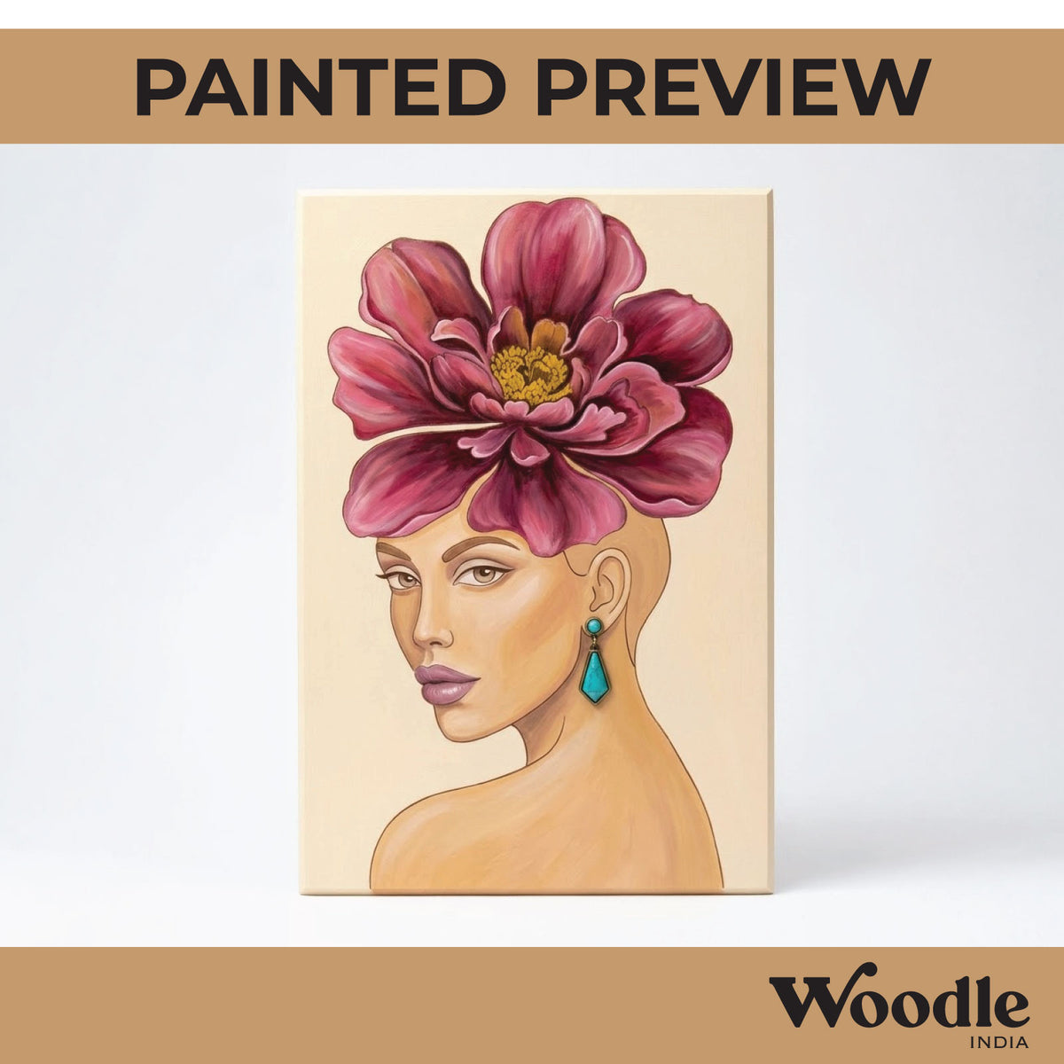 Abstract Woman Pre Marked Base MDF Design 1