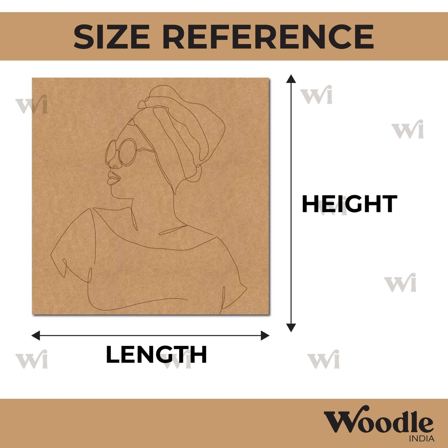 Abstract Woman Pre Marked Base MDF Design 2