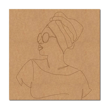 Abstract Woman Pre Marked Base MDF Design 2