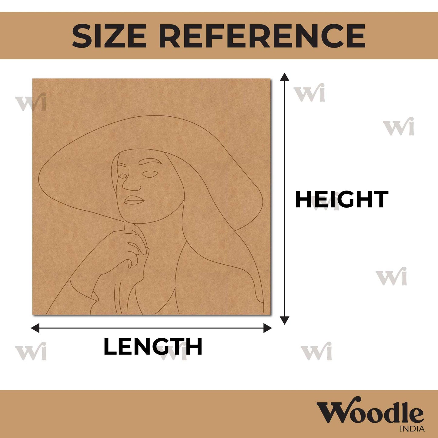 Abstract Woman Pre Marked Base MDF Design 3