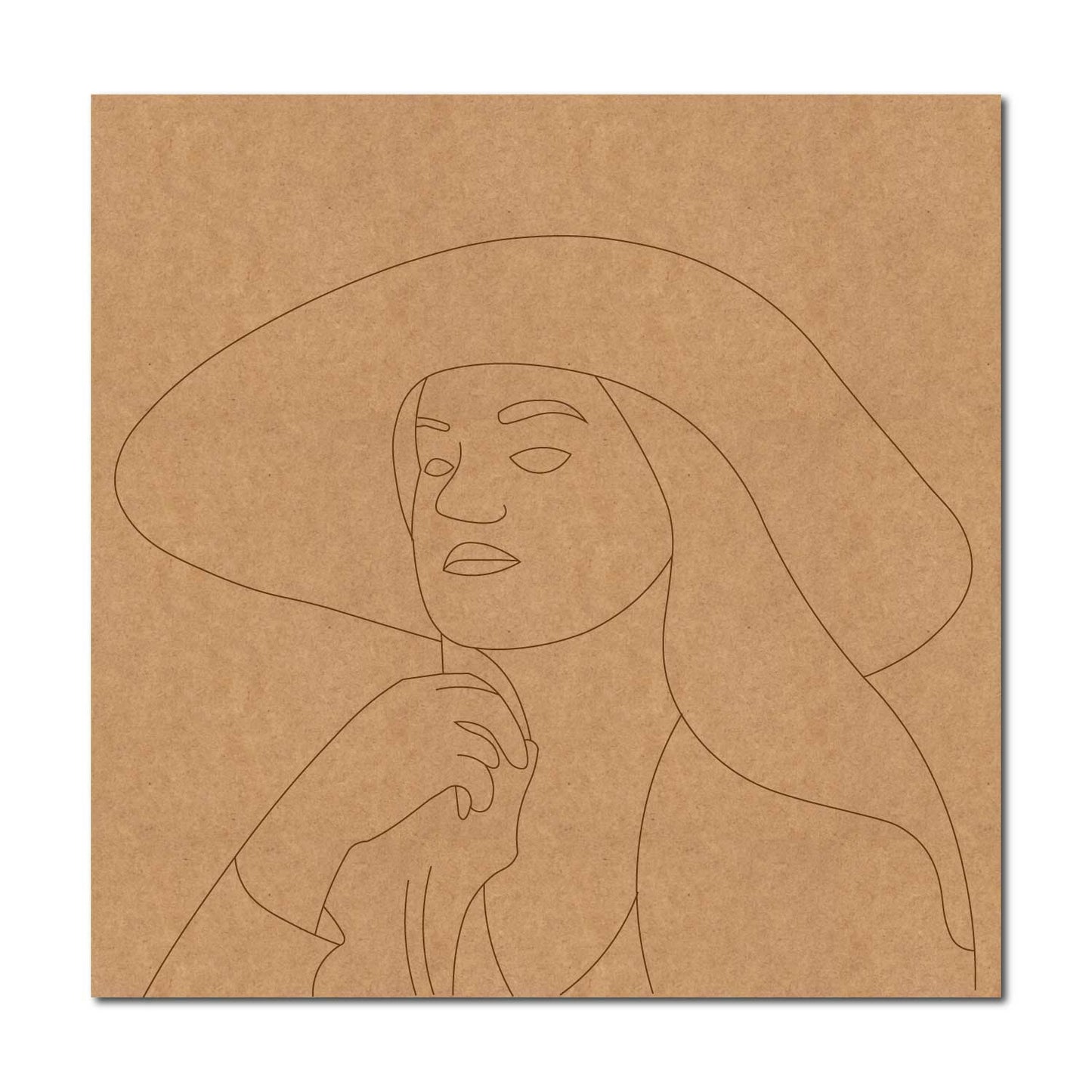 Abstract Woman Pre Marked Base MDF Design 3